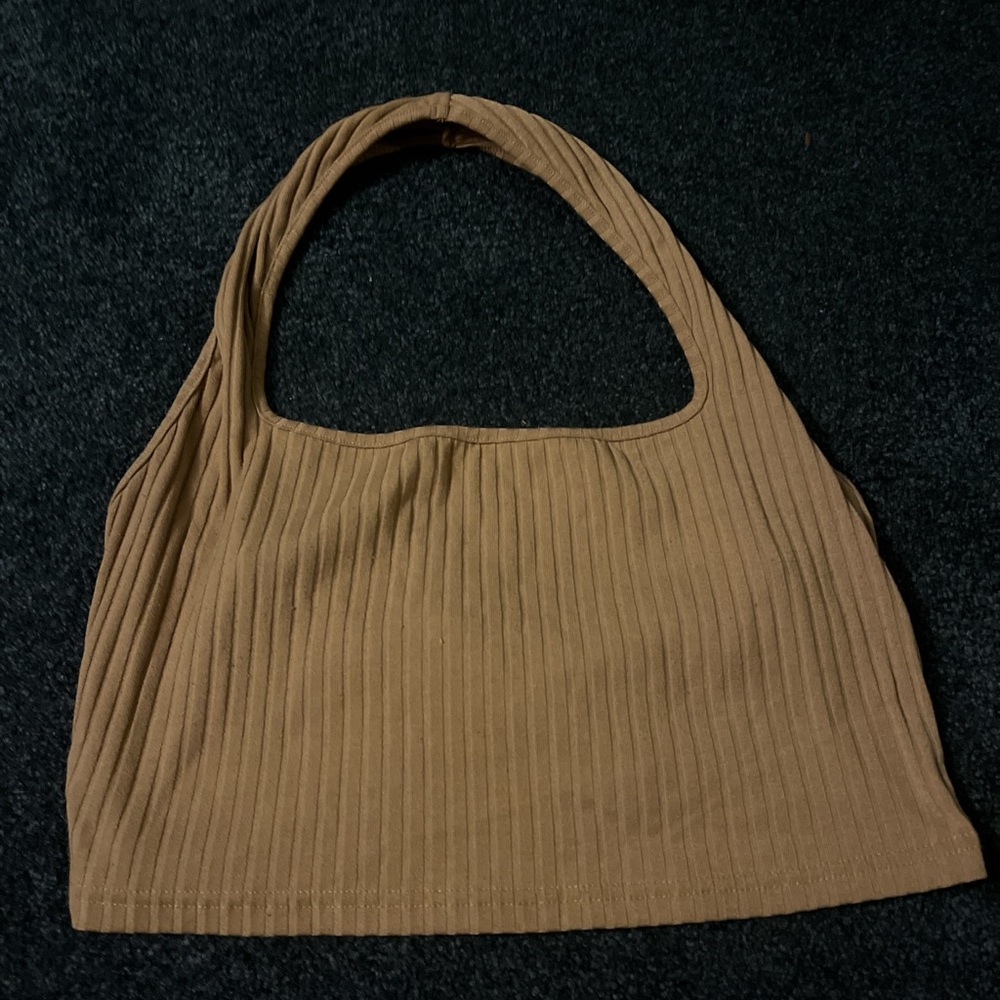 tan halter top ribbed